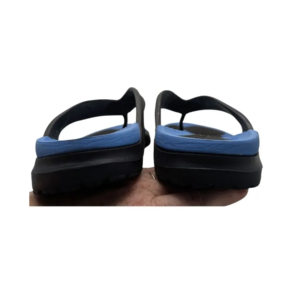 Crocs Black Blue Thong Sandals Size Mens 10 Womens 12